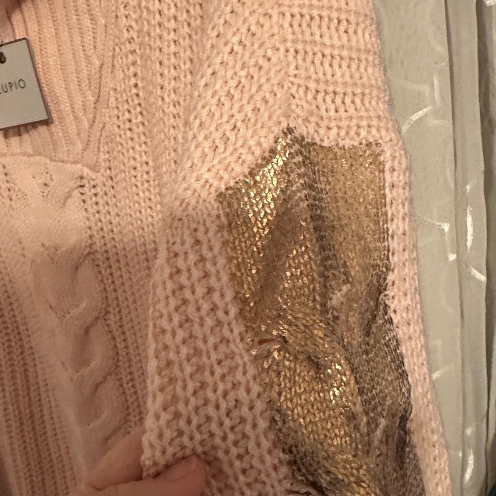 Cupio Pink Sweater with Gold Accent - Picture 3 of 7